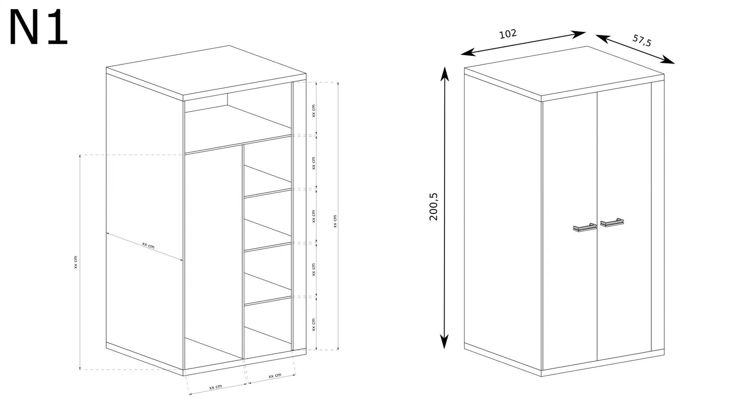 Szafa Natural N-1 - Meble Podlewski - Twój dom, twój styl