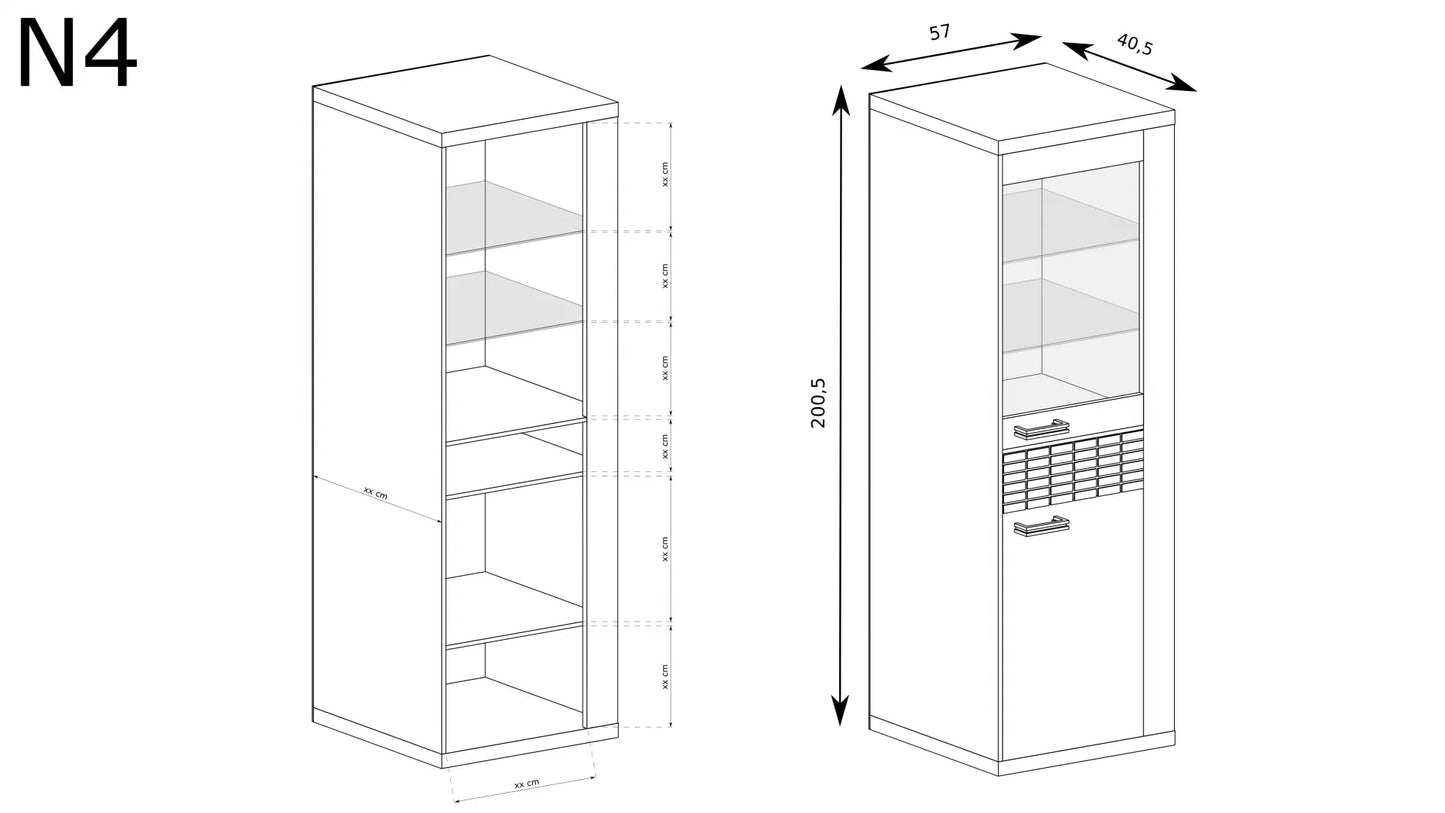 Witryna Natural N-4 - Meble Podlewski - Twój dom, twój styl