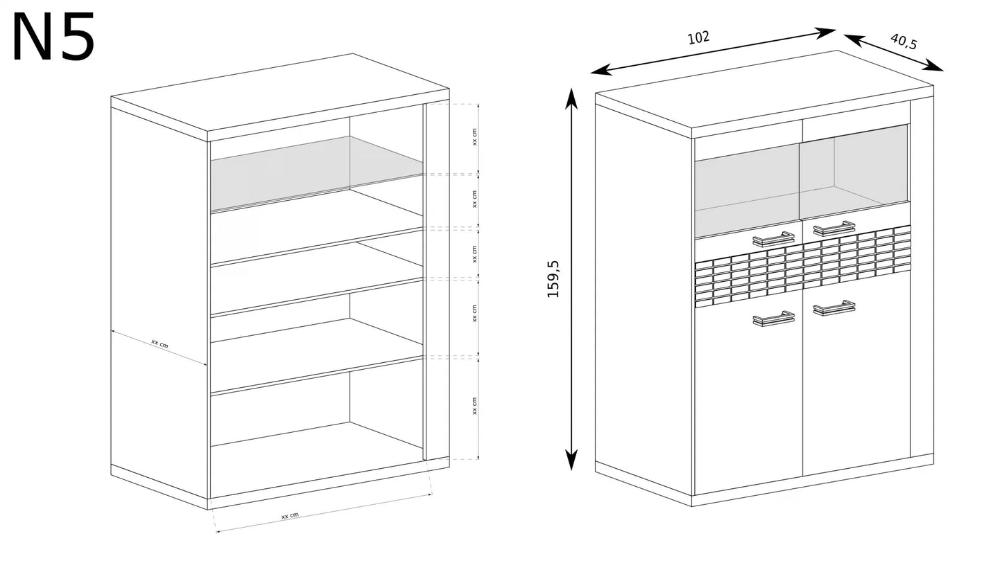 Witryna Natural N-5 - Meble Podlewski - Twój dom, twój styl